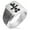 Silver, variant on Stainless Steel Inoue Samurai Crest Needle Stripe Pattern Biker Style Polished Ring