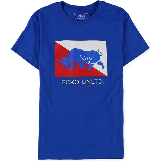 Ecko Unltd. Playera gráfica Core Flag Rhino para hombre, azul, mediana