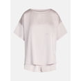 thumbnail image 6 of Joyspun Women’s Short Sleeve Stretch Satin Top and Shorts Pajama Set, 2-Piece, Sizes XS-3X, 6 of 6