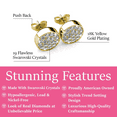 thumbnail image 3 of Cate & Chloe Nelly 18k Yellow Gold Plated Pave Stud Earrings with Swarovski Crystals Gift for Women, 3 of 7