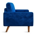 thumbnail image 3 of 70" Luxury Velvet Couch, Neche 3 Seater Modern Upholstered Loveseat Sofa in a Box, Office Home Living Room Furniture, 2 Pillows,Blue, 3 of 7