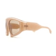 thumbnail image 3 of Oversized Curved Top Racer Thick Plastic Sunglasses Beige, 3 of 4