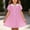 Pink, variant on Spazoro Girls Cute Dresses Bow Decor, Striped Hem Button Front Collared Puff Sleeveless Casual A-Line Dress for School Light Blue Size 5-6 T
