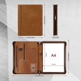 thumbnail image 3 of [free Name Customization] Leather Business Portfolio Case, Handmade Genuine Organizer Folder Tablet Folio, Durable Vintage Padfolio With Sleeves For D, 3 of 5
