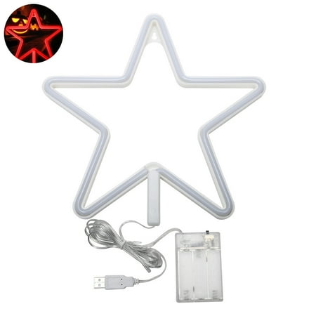 

Hloma Neon Lamp Romantic USB/Battery Powered Wall Decoration Creative Star Shape LED Light for Party