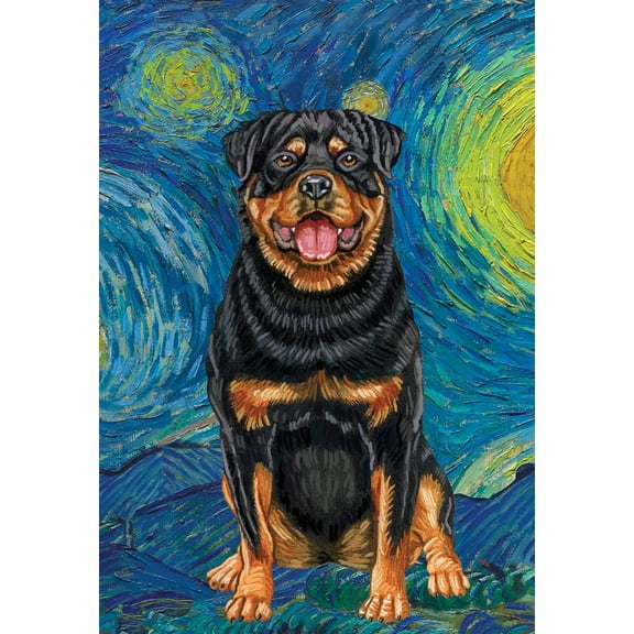 Rottweiler - Best of Breed Van Gogh Garden Flag