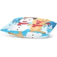 thumbnail image 4 of Snowman Hugging Reindeer Velvet Oblong Lumbar Plush Throw Pillow Cover/Shams Cushion Case 20x26in Decorative Invisible Zipper Design for Couch Sofa Pillowcase Only, 4 of 7