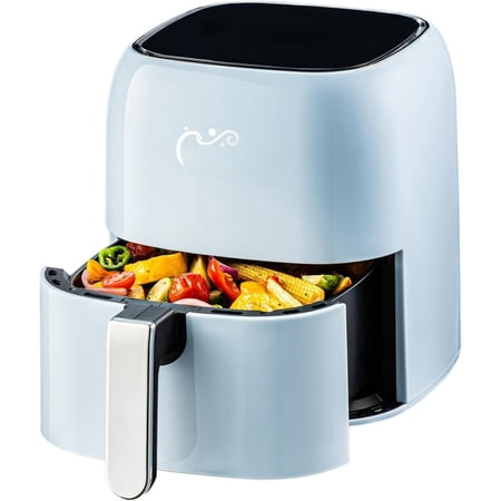 5QT Air Fryer - Beautiful Retro Design, Stylish Countertop Look, Safe Auto Shutoff, Digital Touchscreen, 8 Cooking Presets, Digital Recipes Included (Pastel Blue)