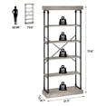 thumbnail image 2 of Eastvita 736-Inch Industrial-Style Six-Layer Wooden Bookshelf with Metal Frame Open Storage Retro Display Stand, 2 of 6