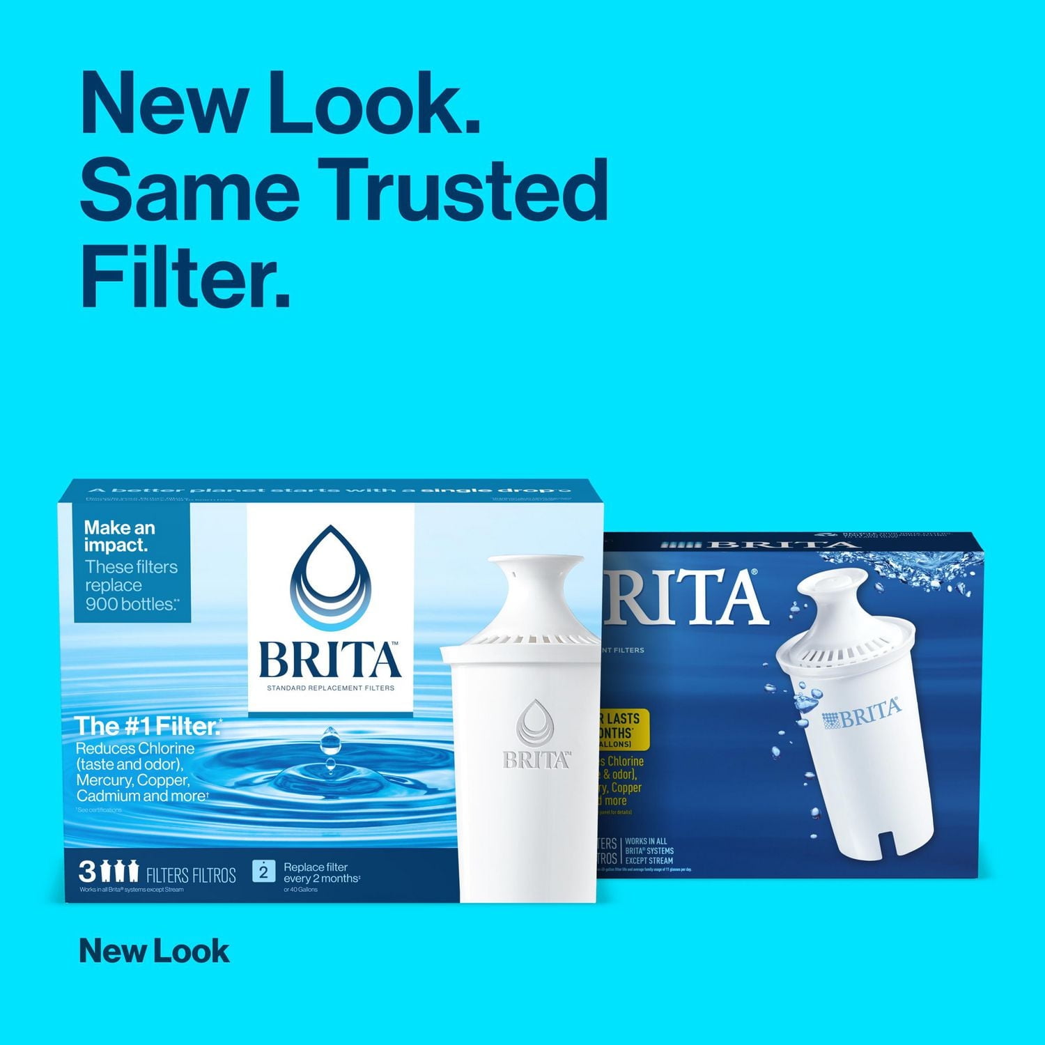 Filtre de rechange Brita standard, réduit les contaminants tout en conservant les minéraux sains, certifié par la WQA pour la réduction du chlore afin d’améliorer le goût de l’eau, fabriqué sans BPA, 3 filtres par boîte