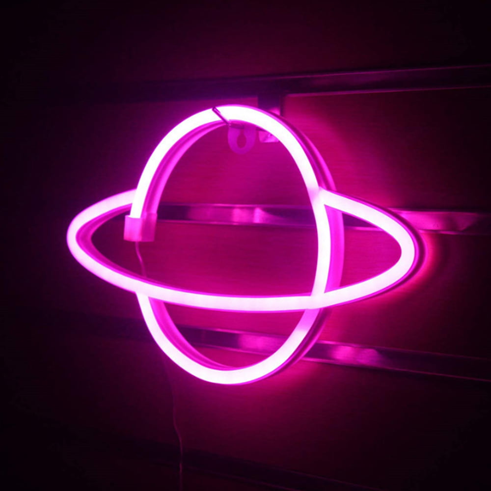 LED Planet Neon Light Signs USB Battery Soft Night Bar Party Home Decors U0M6 