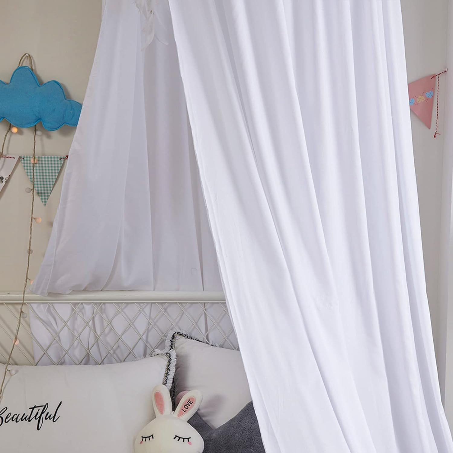 CAILDANL Bed Canopy for Kids, Girls Bed Curtain Bed Room Decor Hanging House Castle Reading Nook Dreamy Canopy(Brown Pink)
