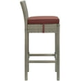 thumbnail image 4 of Modway Conduit Bar Stool Outdoor Patio Wicker Rattan Set of 2 in Light Gray Currant, 4 of 5