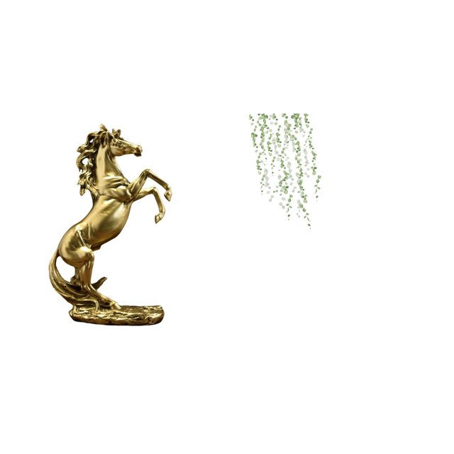 Figura De Caballo Hecha A Mano, Decoración De Mesa Con Hojas Verdes, Calcomanía De Pared, Elegante Mural Artístico Para Hoteles, Estanterías, Chimeneas Y Dormitorios.