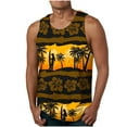 thumbnail image 2 of symoid Mens A-shirts Big and Tall- Casual Hawaiian Summer Beach Brown Boys Undershirts Size M, 2 of 5