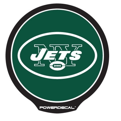 PowerDecal PWR2201 Décalque NFL (R) Série Logo des Jets New York; Rétro-Éclairé; Rond; Vert / Blanc; Plastique Noir; 4,5 Pouces de Diamètre