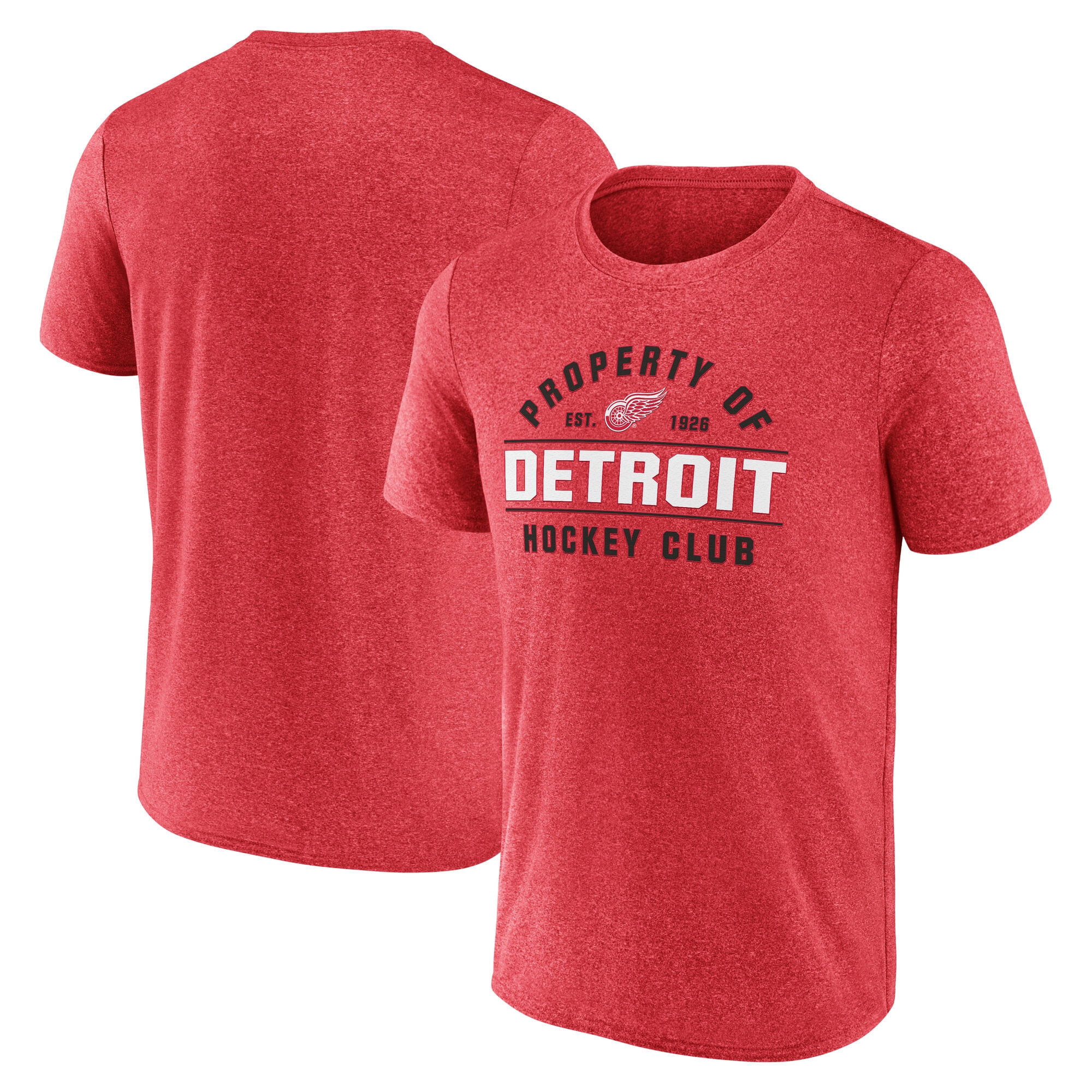 Men's Fanatics Heather Red Detroit Red Wings Property Of T-Shirt