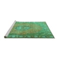 thumbnail image 2 of Ahgly Company Machine Washable Indoor Rectangle Persian Turquoise Blue Traditional Area Rugs, 7' x 9', 2 of 4