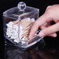thumbnail image 3 of SHIBA-Acrylic Swab Storage Dispenser Holder Clear Makeup Organizer Cotton Bud Holder Container Cosmetic Storage Box with Lid, 3 of 4