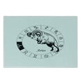 thumbnail image 3 of Zodiac Aries Cutting Board, Zodiac Wheel with 12 Signs and Jumping Animal Esoteric Print, Decorative Tempered Glass Cutting and Serving Board, Small Size, White and Black, by Ambesonne, 3 of 5