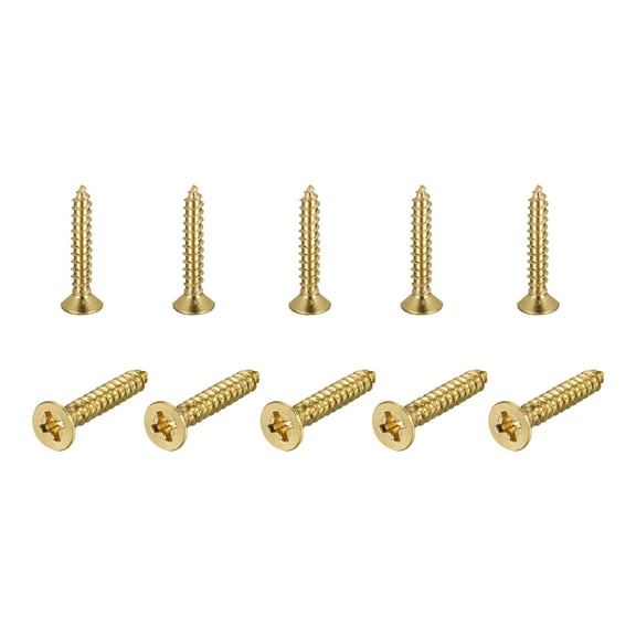 Uxcell M4x25mm Brass Wood Screws, Phillips Flat Head Self Tapping Connector 30 Pack