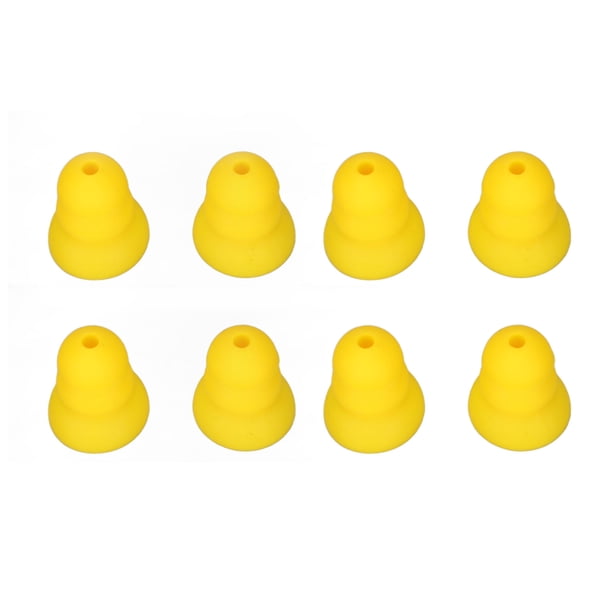 piezas de tapones para los oídos para audífonos de 3 capas de silicona suave de repuesto para audífonos de bolsillo BTE ITE, tapones para los oídos, color amarillo