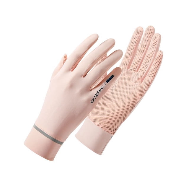 Guantes de protección solar de verano para mujer, con tapa abatible, para exteriores, con protección ultravioleta, transpirables, para vehículos eléctricos, finos, de seda helada