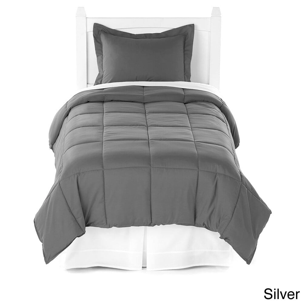 Bare Home Hypoallergenic Down Alternative Comforter Set Grey Twin