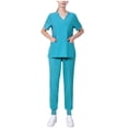 thumbnail image 3 of Brnmxoke Scrubs for Women Scrub Set - Yoga Jogger Pant and Stretch Breathable V-Neck Top with Pockets Nursing Uniform, 3 of 4