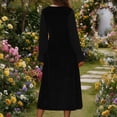 thumbnail image 4 of Wo-Fusoul Robe Patchwork en Velours et Chiffon pour Femmes, Robe Midi à Manches Longues à Col en V, Tenue Élégante pour Fête et Cocktail, 4 of 9