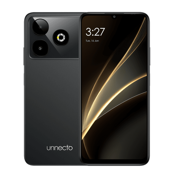 unnecto Eco 10 | Dual SIM | Unlocked Smartphone | Android 16 | 2 Day Battery | NFC | 6.75” HD  Display | 6GB 10GB VRAM | 128GB Storage | 50MP Dual Camera | Fingerprint | Charcoal
