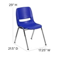 thumbnail image 3 of Bowery Hill Chrome/Plastic Ergonomic Shell Stacking Chair in Blue/Chrome, 3 of 6