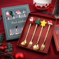 thumbnail image 3 of 4PCS6PCS Christmas Gift Cutlery Spoon Fork Set Elk Tree Dessert Spoon Fruit Fork, 3 of 5