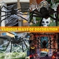 thumbnail image 6 of Spider Web Halloween Decorations Outdoor Lights, 200 Purple LED Light Up 16.4Ft Giant Spiderweb & 60" Large Spider & 20 Small Spiders, 8 Modes Lighted Decor for Yard Outside, 6 of 7