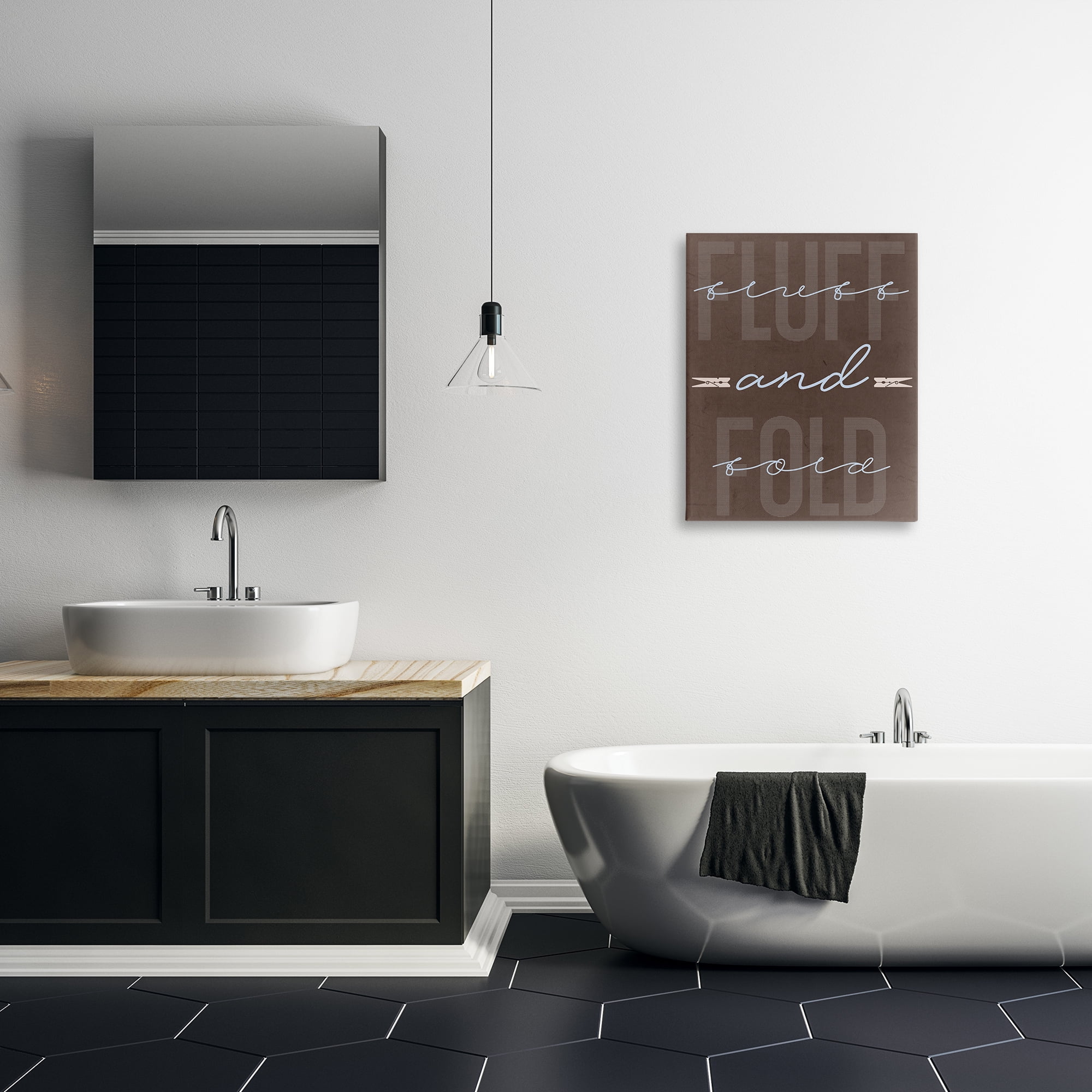 Fluff And Fold Brown Minimal Canvas Wall Art, design by Marcus Prime