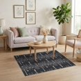 thumbnail image 2 of ODIKA 4'x6' Cream Shale Geometric Checkered Design Washable Area Rug Modern Abstract Pattern with Accents Stain Resistant, Low Pile, Easy Care for Dorm Room, Small Living, 2 of 6
