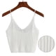 thumbnail image 1 of Sonducket Chaleco de tirantes para mujer Chaleco de verano de color sólido sin mangas sexy con cuello en V, blanco Type2 NO2 Sonducket AP000157-01B, 1 of 1