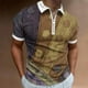 thumbnail image 4 of Camisetas de Manga Larga para Hombres Casual Impreso Girar Abajo Cuello Cremallera Camiseta, Ligera Blusa de Algodón de Imitación para el Hogar, Diario Y Cuatro Estaciones de Uso, 4 of 5