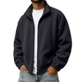 thumbnail image 2 of MYAOYI Mens Cozy Fleece Shacket Full Zip Lightweight Casual Layer Spring Fall Top, 2 of 8