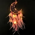 thumbnail image 6 of Moon Dream Catcher with Fairy Lights,LED Light Up Dream Catcher, Half Circle Moon Decor with Lights, Feather Dreamcatchers Pendant, Wall Hanging Ornament for Home Decor,Art Craft Gift, 6 of 6