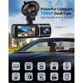 thumbnail image 3 of Dash Cam, 3 Channel Dash Cam, 1080P Dash Cam Front and Inside, Triple Dash Cam, Dash Camera with 32GB Card, HDR, G-Sensor, 24Hr Parking, Loop Recordin, 3 of 5
