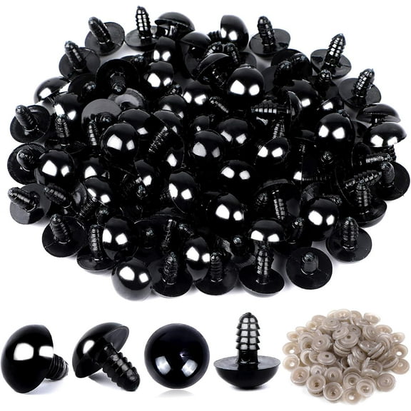 100PCS Plastic Safety Crochet Eyes Bulk with 100PCS Washers for Crochet Crafts