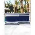 thumbnail image 4 of Outdoor Pillows Waterproof, Navy Blue Striped Throw Pillows with Inserts Included, Modern Color Block Farmhouse Stripes Indoor Outdoor Decorative Lumbar Pillow for Bed/Couch/Patio 18"x18", 2Pcs, 4 of 8