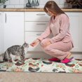 thumbnail image 3 of Rooster and Floral Mint Pattern Anti Fatigue Kitchen Rugs Set Of 2, Non Slip Washable Decorative Floor Mats for Kitchen Sink Laundry, 17"x30" and 17"x47", 3 of 6