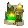 thumbnail image 2 of Casa de pueblo navideña iluminada, luz LED, pueblo nevado, regalo, escena navideña B, 2 of 9