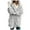 Grey, variant on YDFCWXW Womens Long Sleeve Solid Fuzzy Fleece Open Front Hooded Cardigans Jacket Coats Outerwear with Pocket 2025 Winter Grey, M