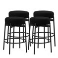 thumbnail image 6 of Ktaxon 24" Backless Bar Stools Set of 4, Modern Swivel Barstools with Footrest, Teddy Fleece Padded Counter Height Barstool Chairs 4 pcs, Black, 6 of 7