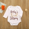 thumbnail image 4 of Fesfesfes Toddler Baby Bodysuit Girls Boys Thanksgiving Romper Pants Hat Bowknot Clothing Sets, 4 of 9