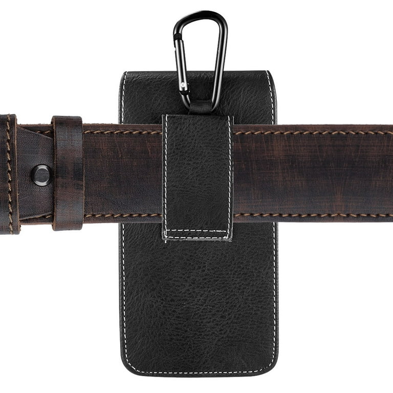 Luxmo Universal Vertical Leather Pouch with Belt Clip, Brown –  CellularOutfitter