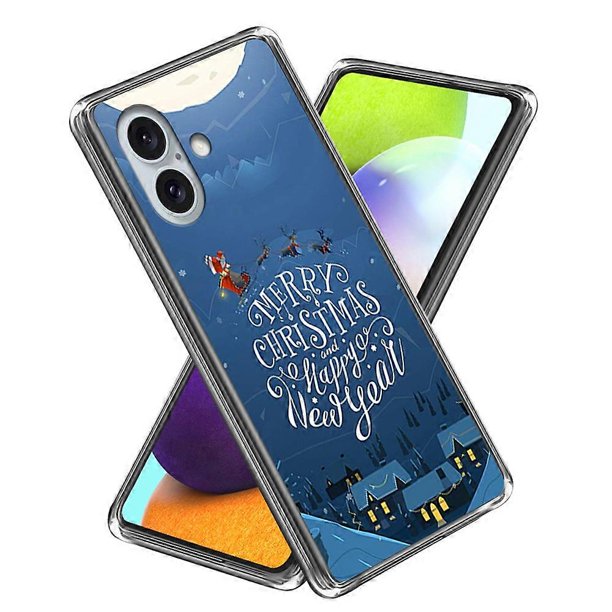 For iPhone 16 Case Christmas Pattern Printing Soft TPU Phone Cover - Style K